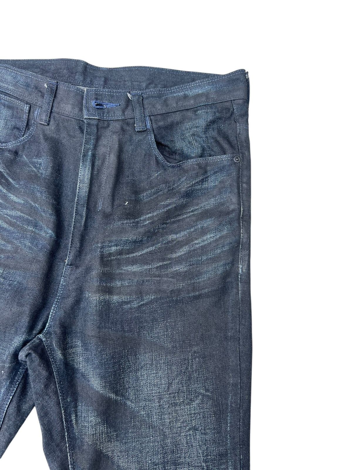 Black Barrett Vintage Neil Barret Black Barret Coated Waxed Slim Jeans Size US 31 - 10 Thumbnail
