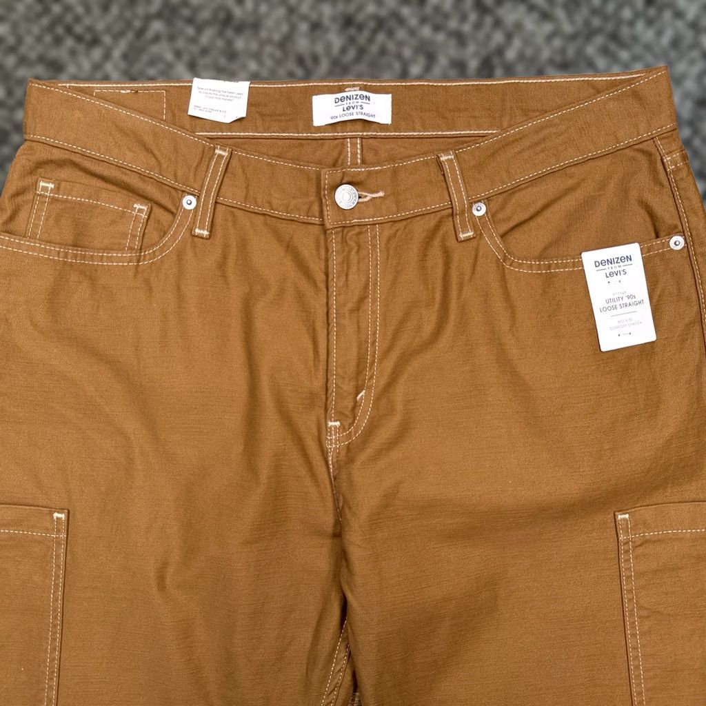 Denizen VINTAGE Denizen Jeans Women 14 W32 Tan Mid Rise Loose Straight 90s | Denim Brown 5-Pocket Logo Zip Mens? Size 36" / US 14 / IT 50 - 1 Thumbnail