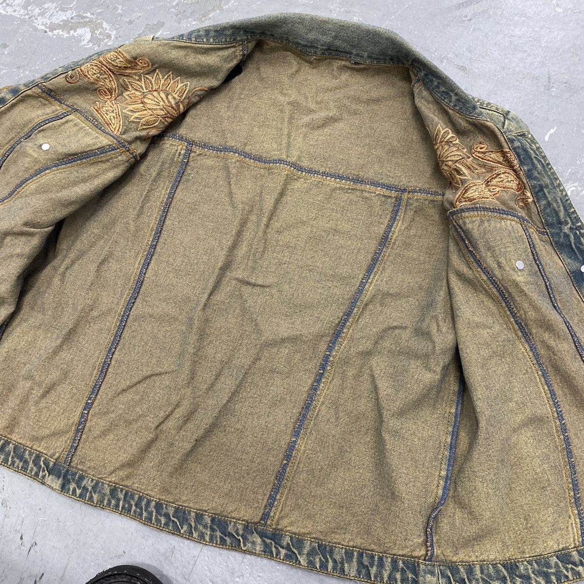 Japanese Brand × Kapital × Vintage Vtg 80s 90s Gordon & James Embroidered Damask Denim Jacket Size M / US 6-8 / IT 42-44 - 7 Thumbnail