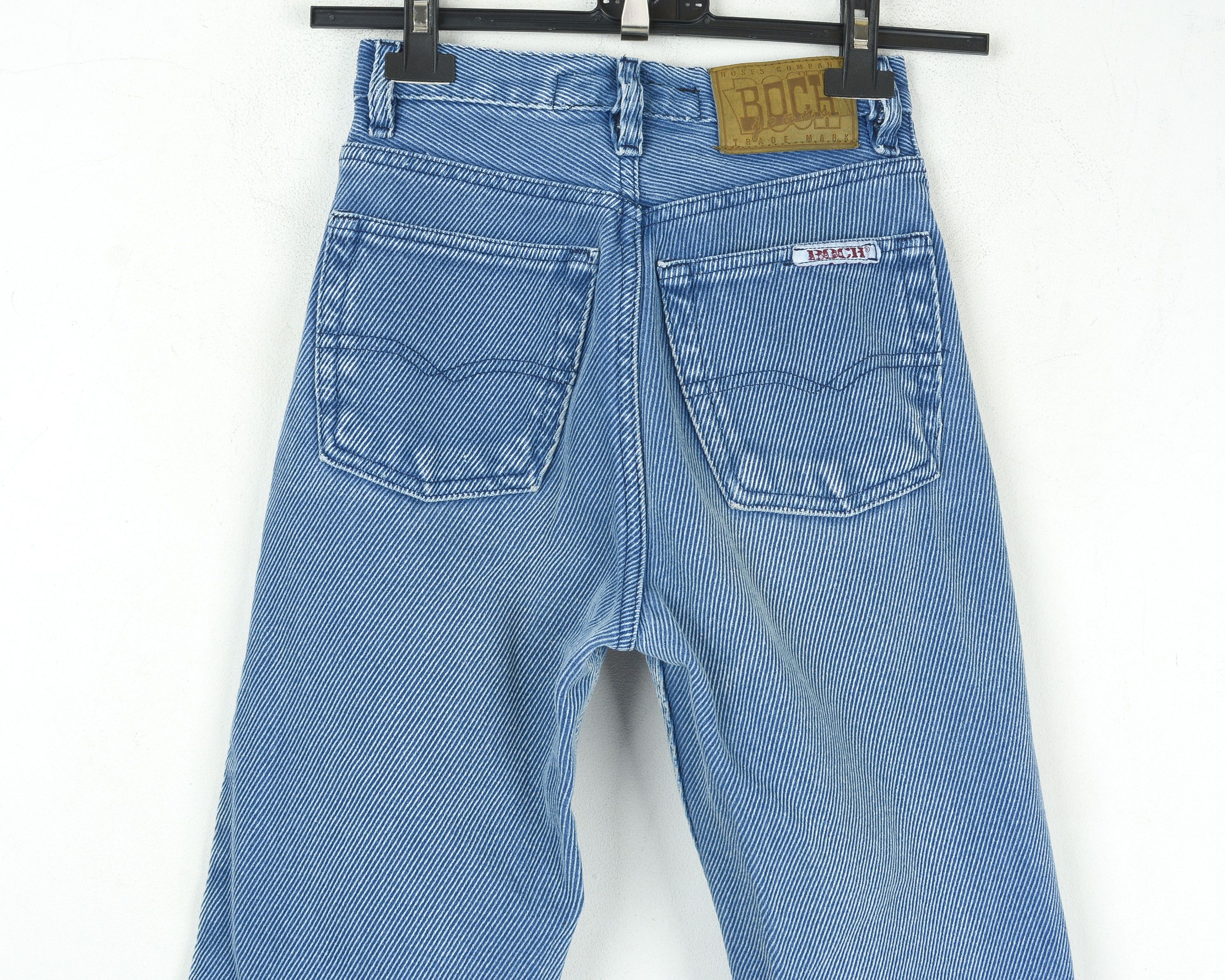 Vintage BOCH JEANS W23 L30 Tapered Jeans Textured Striped Trousers Size 23" - 4 Thumbnail