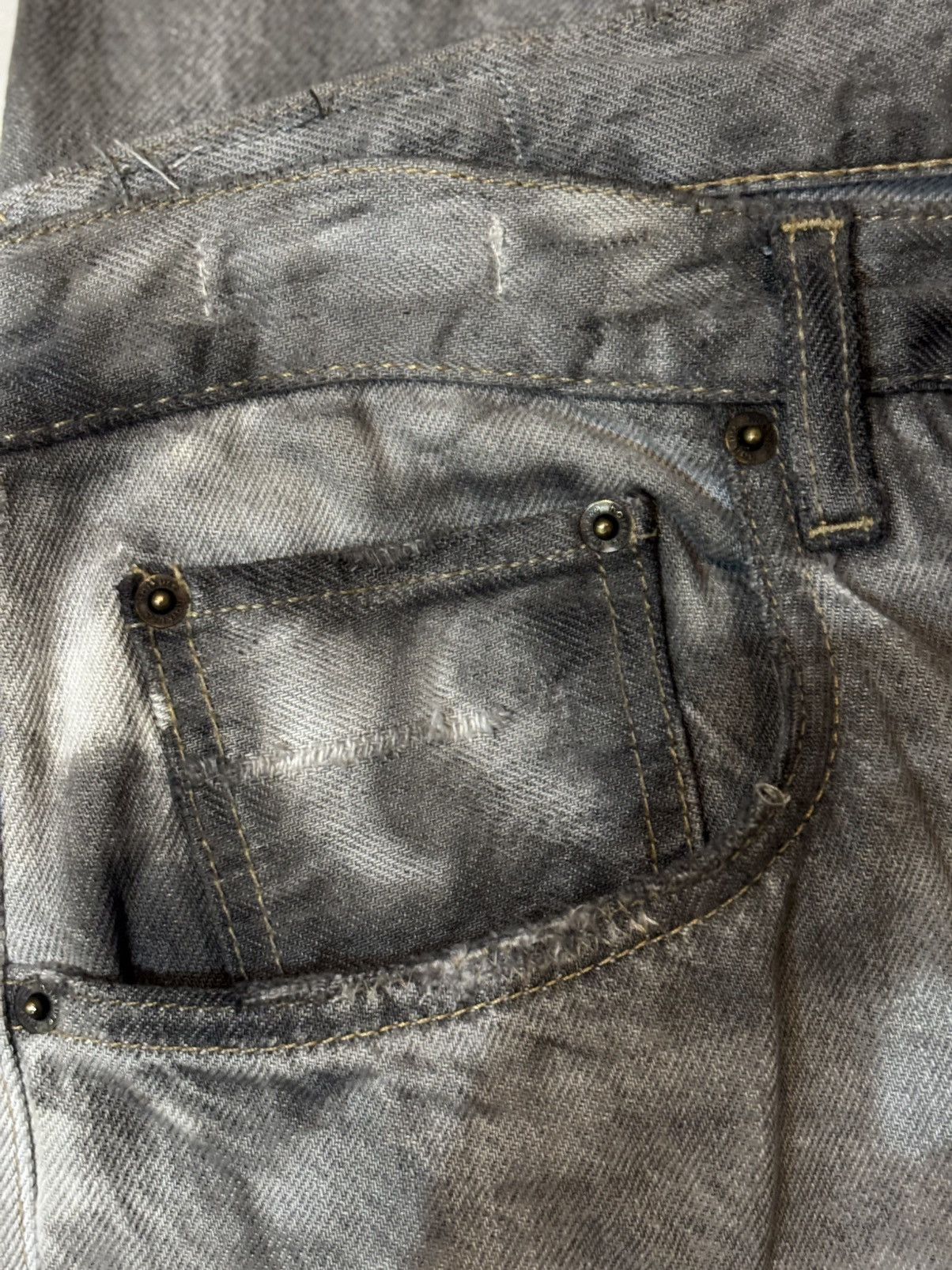 Haikure Haikure California 1951 Old Black Denim Epoch 2 Jeans Size US 33 - 18 Thumbnail