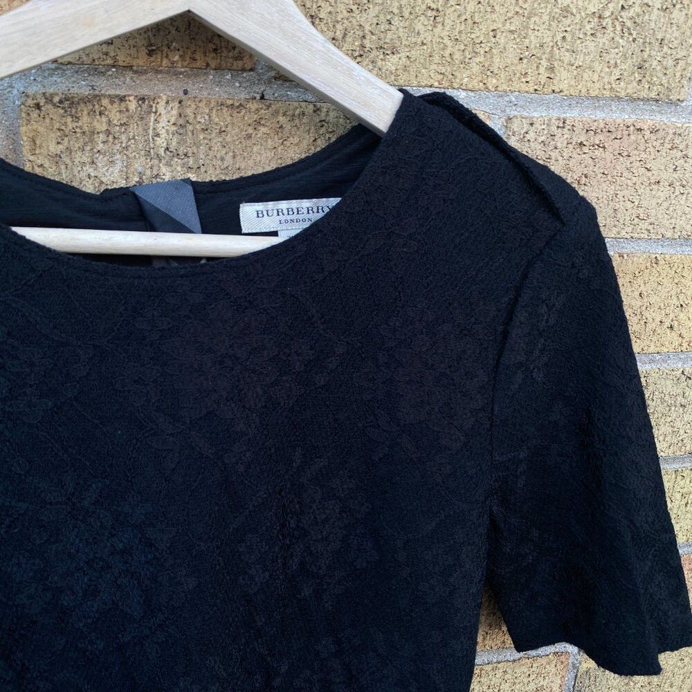 Burberry × Vintage Burberry London Floral Zip Dress Black Mohair Pattern Size Size M / US 6-8 / IT 42-44 - 8 Thumbnail