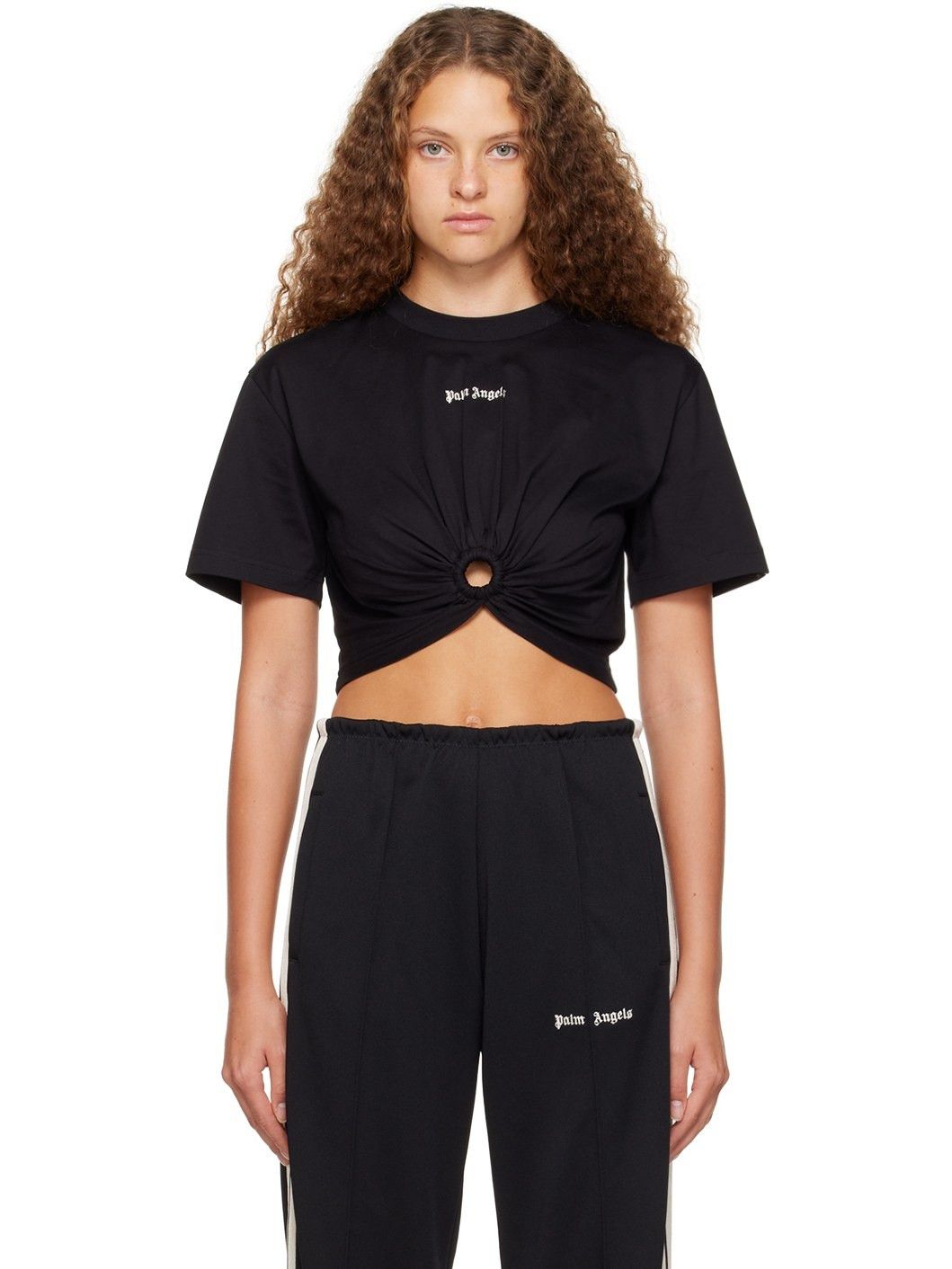 Palm Angels o1y1225 Crop Top in Black Size L / US 10 / IT 46 - 1 Thumbnail