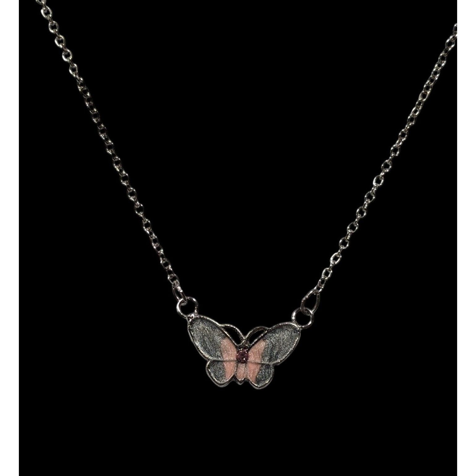 Other Fairycore Butterfly Pendant Necklace With Pink And Silver To Size ONE SIZE - 4 Thumbnail