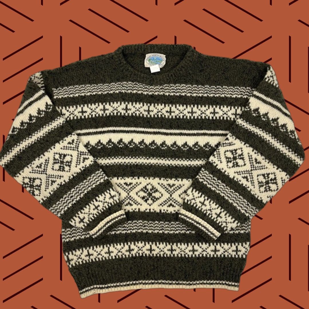 Vintage VINTAGE Royal North Mills Sweater Mens L Wool Blend Fair Isle Nordic Knit Grandpa Jumper Size US L / EU 52-54 / 3 - 1 Thumbnail