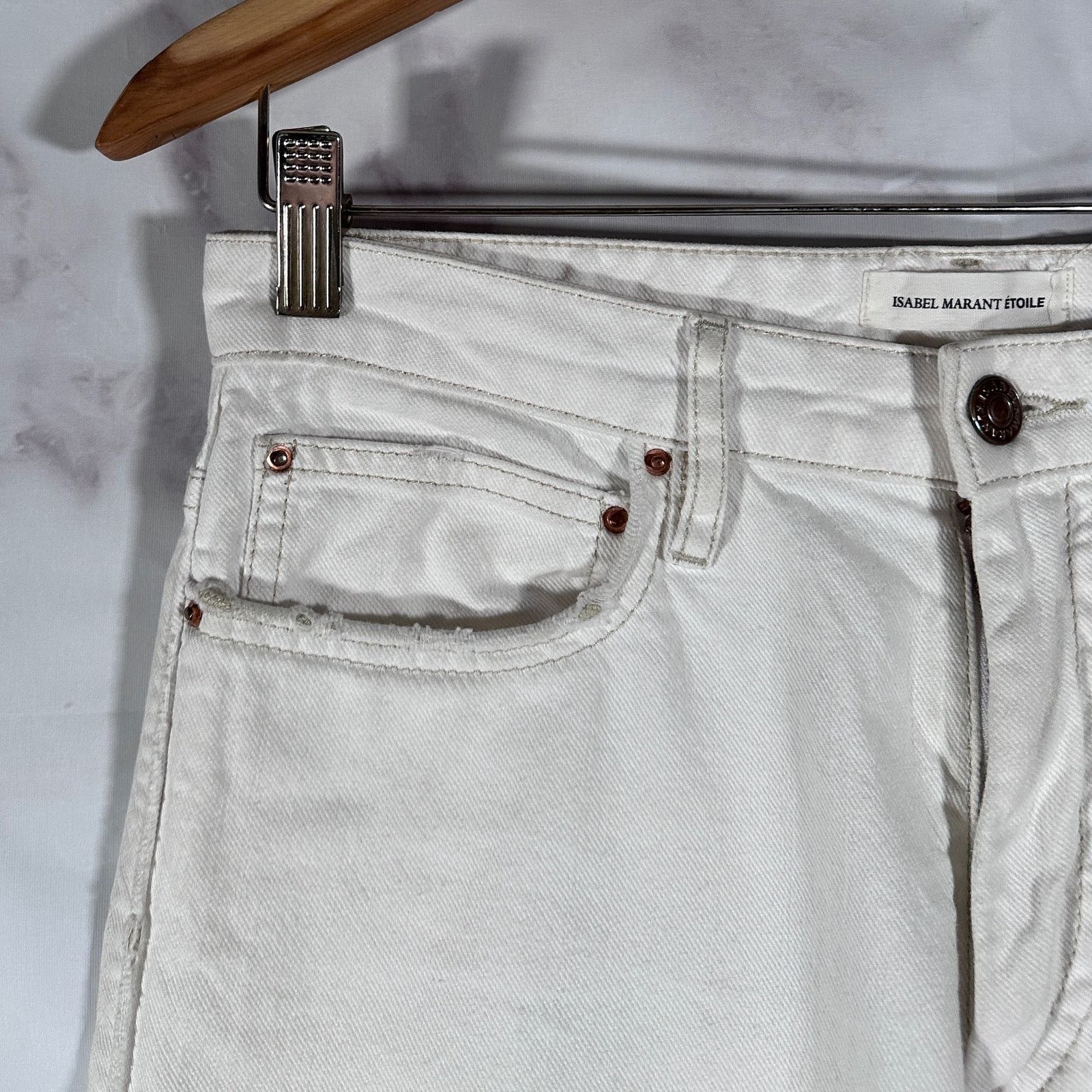 Isabel Marant White Stitch Denim Size US 29 - 3 Thumbnail
