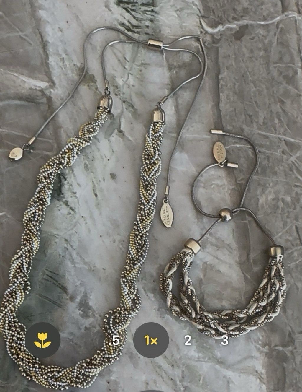Ann Taylor Set Ann Taylor Goldtone Tiny Bead Braided Multi Strand Adjus Size ONE SIZE - 2 Thumbnail