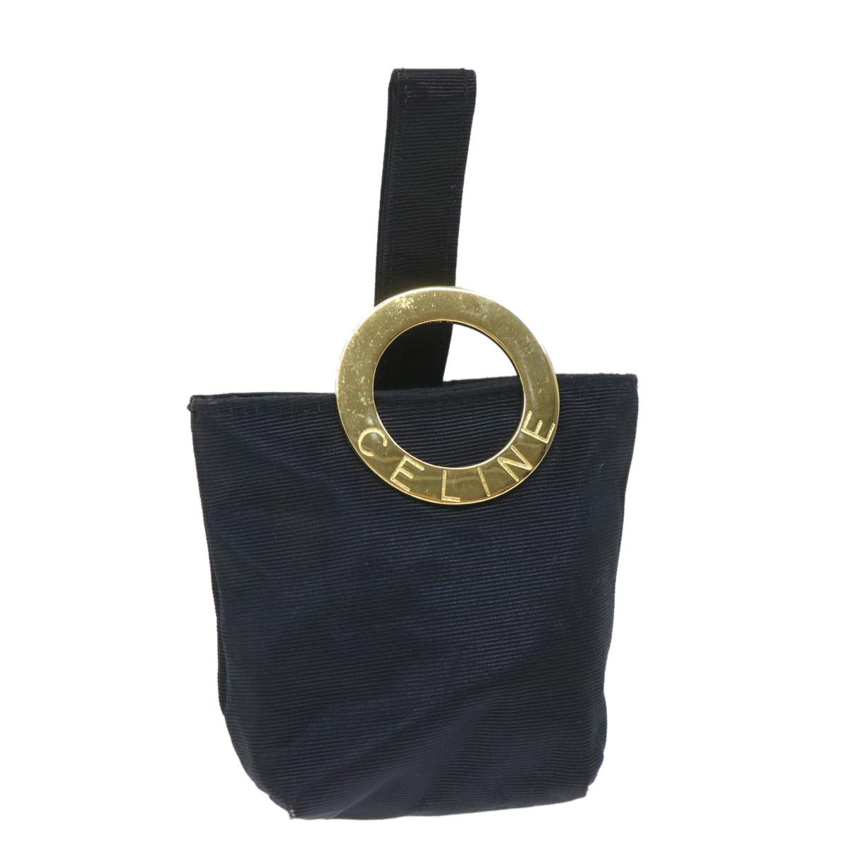 image of Celine Circle Pouch Nylon Black Auth Ar10550B, Women's