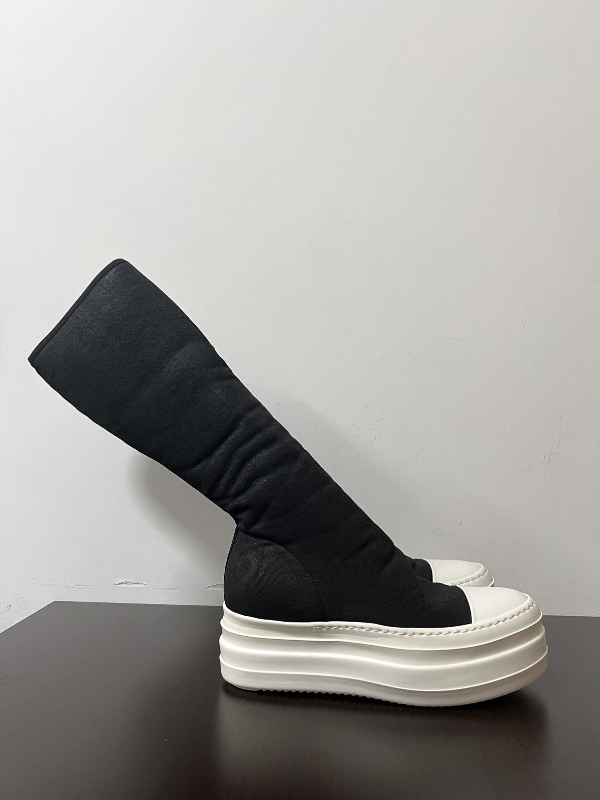 Rick Owens Drkshdw Rick owens waxed double bumper sock sneakers sz35 Size US 5 / IT 35 - 4 Thumbnail