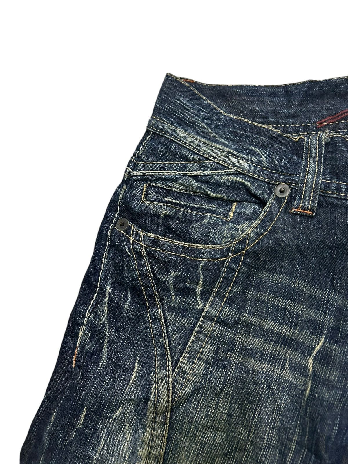 If Six Was Nine × KMRii × Le Grande Bleu (L.G.B.) FLARE THREE STONES THROW JAPANESE PUNK STYLE DENIM ☠️🎌🎌☠️ Size US 31 - 14 Thumbnail