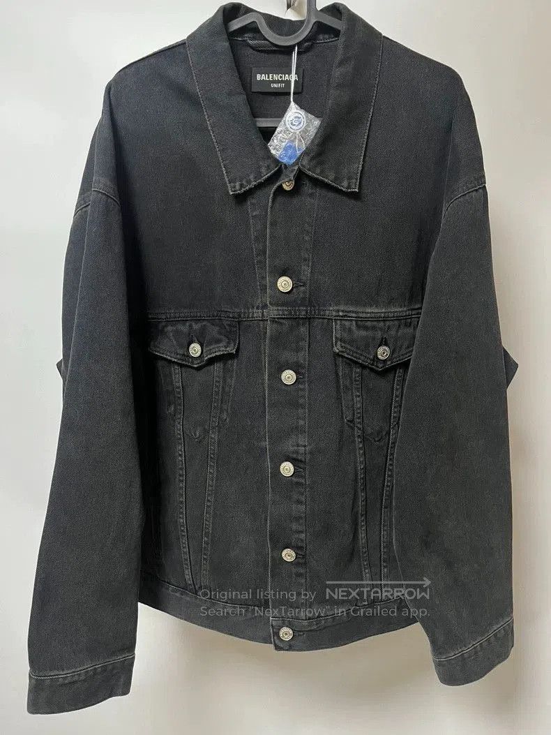 Balenciaga Balenciaga Black Denim Logo Jacket. Size US XS / EU 42 / 0 - 2 Thumbnail