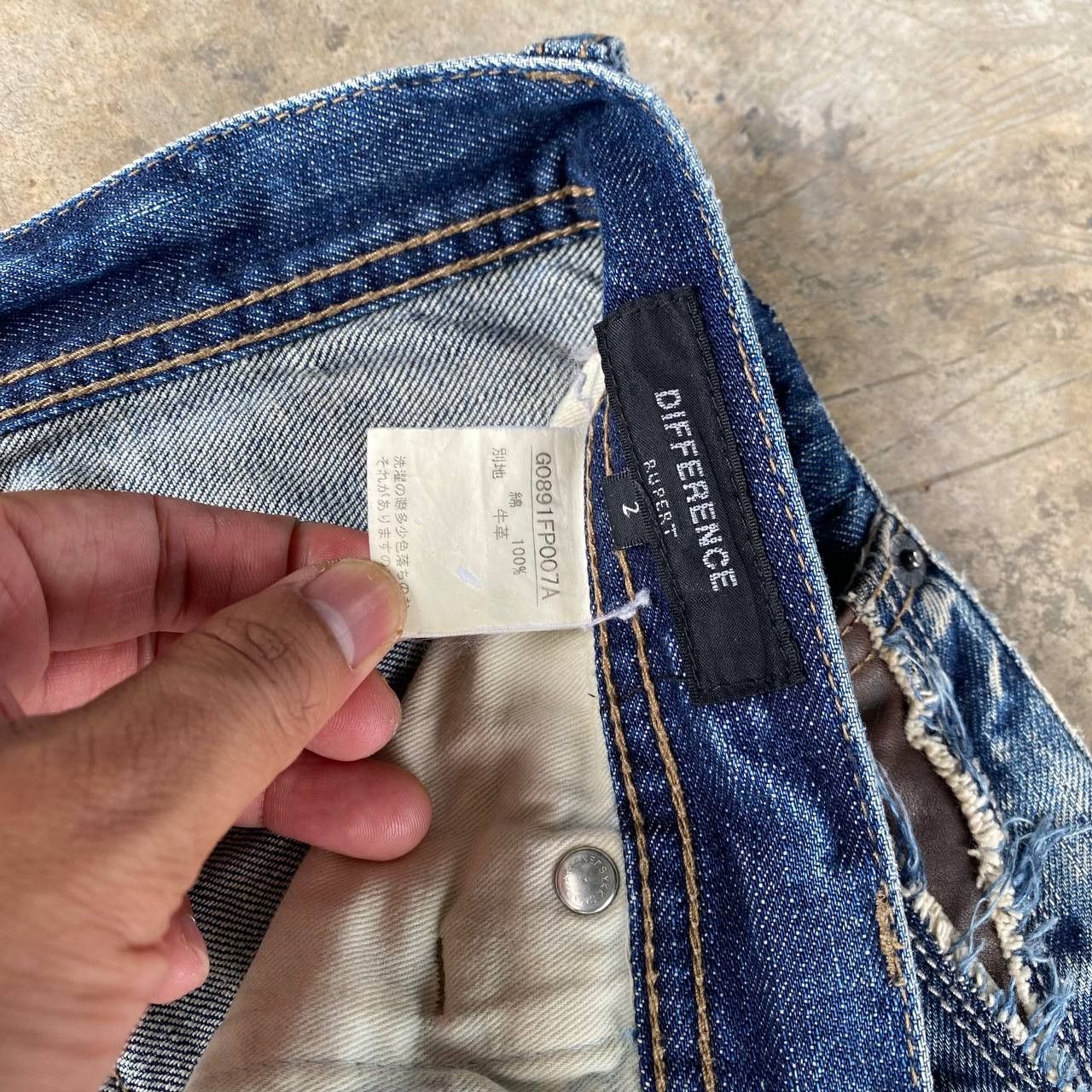 Japanese Brand Difference Rupert Japan Distressed Boro Denim Crust Punk Size US 28 / EU 44 - 8 Thumbnail