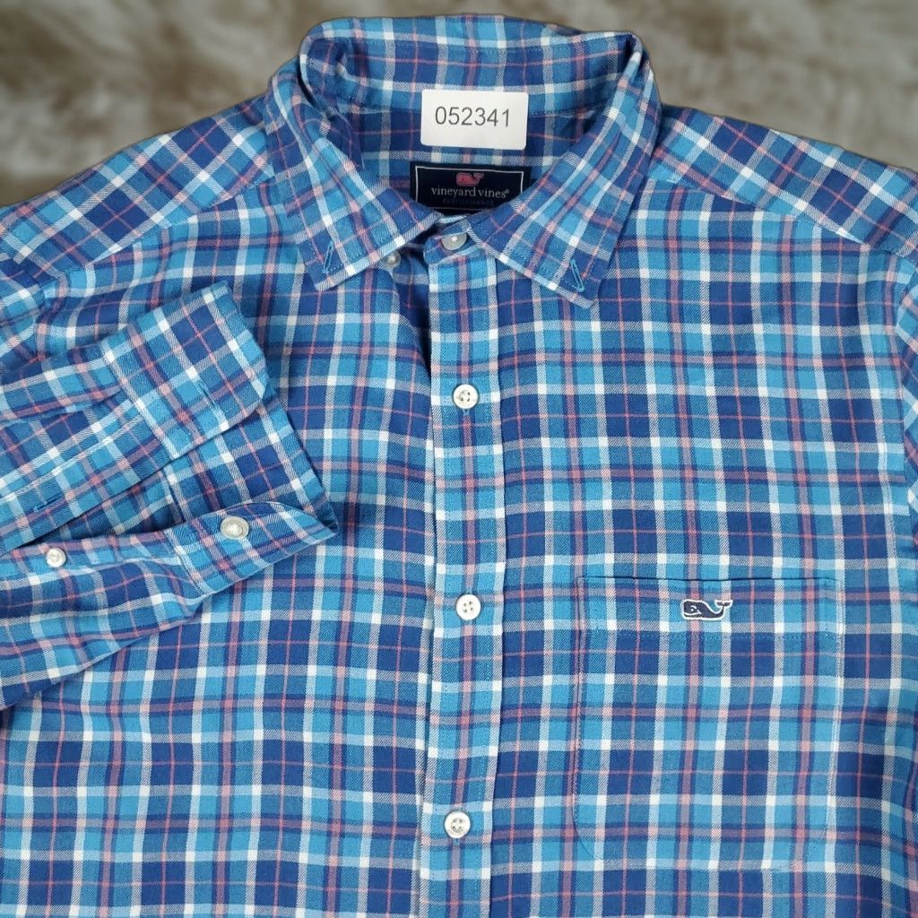 Vineyard Vines Vineyard Vines Shirt Men Small Blue Plaid Long Sleeve Button-Up Cotton Mens Size US S / EU 44-46 / 1 - 1 Thumbnail