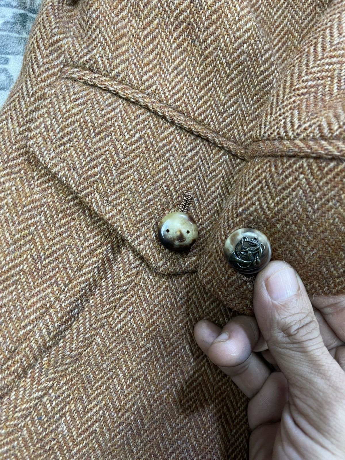 Polo Ralph Lauren Ralph Lauren Herringbone Tweed Half Cinch Equastrian Jacket Size L / US 10 / IT 46 - 11 Thumbnail