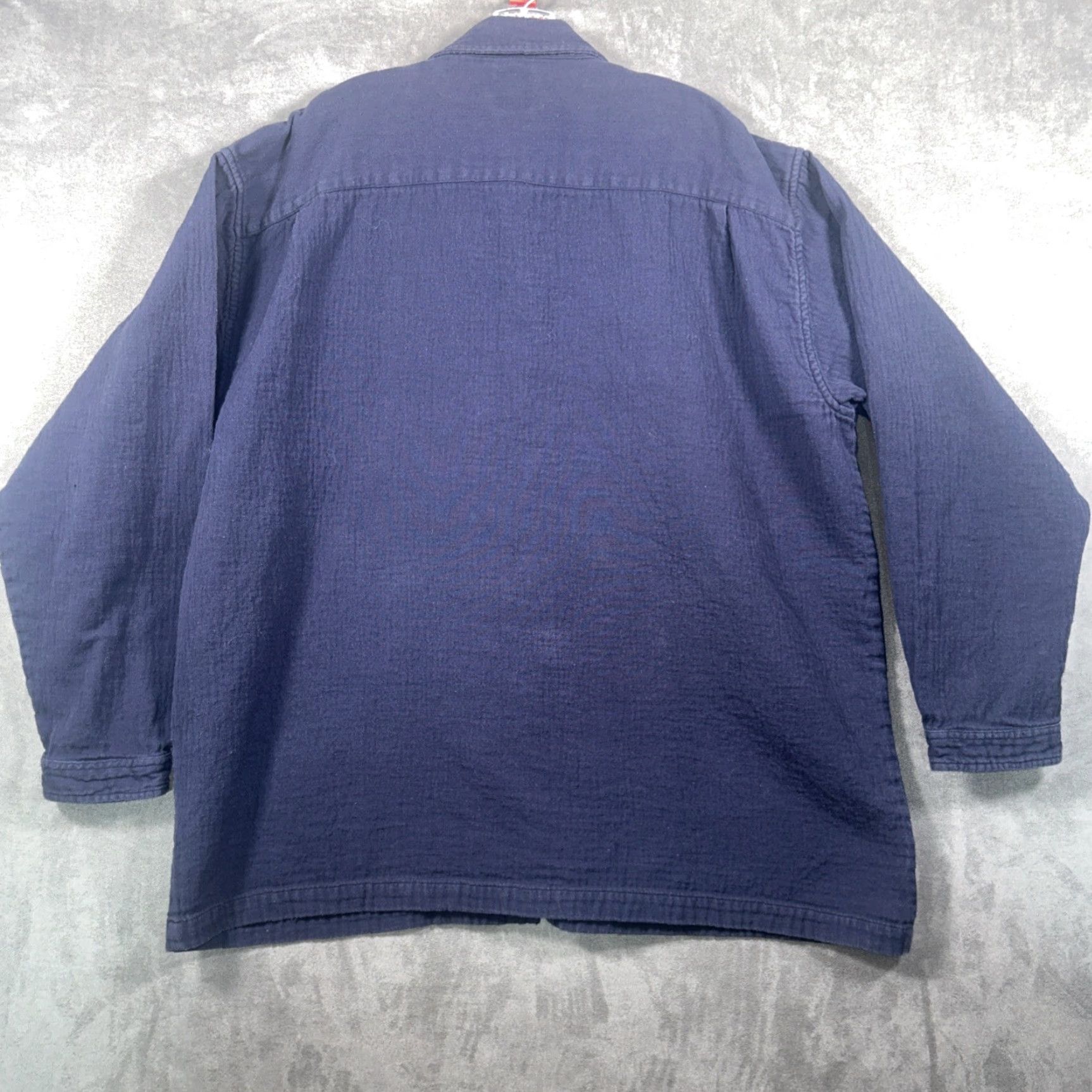 Vintage Naminori Tatsujin Button-Up Shirt Navy Blue Japan 2XL Long Sleeve Crew Neck Cotton Men Size US XXL / EU 58 / 5 - 7 Thumbnail