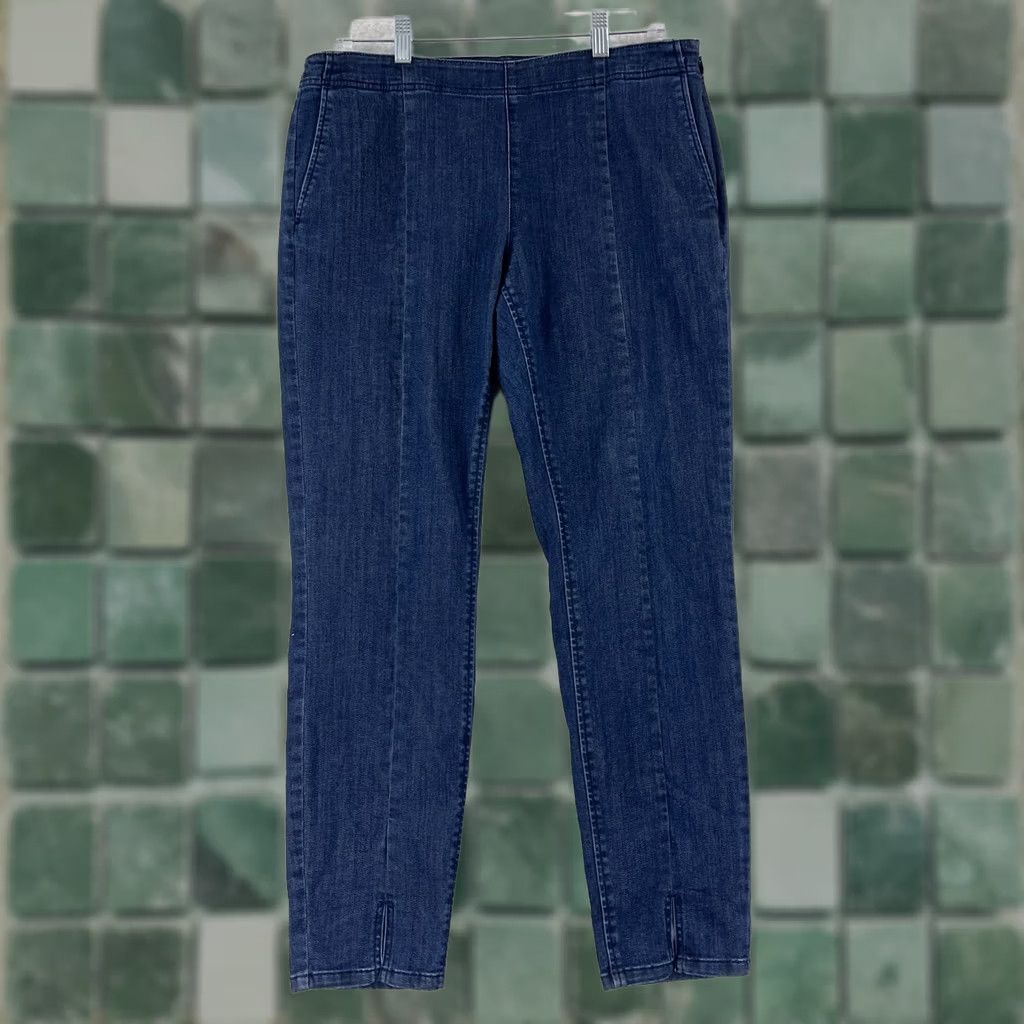 J. Jill J. Jill Jeans Womens 10 Blue Denim Front-Slit Ankle Mid Rise Authentic Fit Modern Bohemian City Preppy Regular Womens Jeans 10 Blue Denim Size 32" / US 10 / IT 46 - 1 Thumbnail