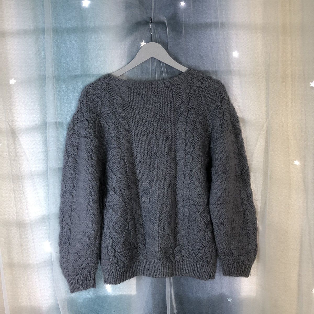 Aran Isles Knitwear Perendale Grey Shag Shaggy Fur Mohair Knitwear #7407 Size US S / EU 44-46 / 1 - 11 Thumbnail