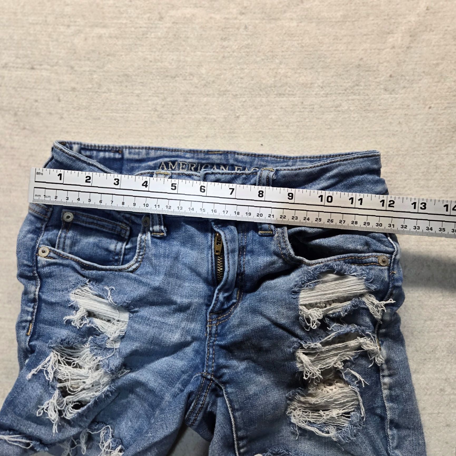 American Eagle Outfitters American Eagle Outfitters Denim Shorts Midi Next Level Stretch X Blue Women's Size 2 Shirt? Size 26" / US 2 / IT 38 - 4 Thumbnail