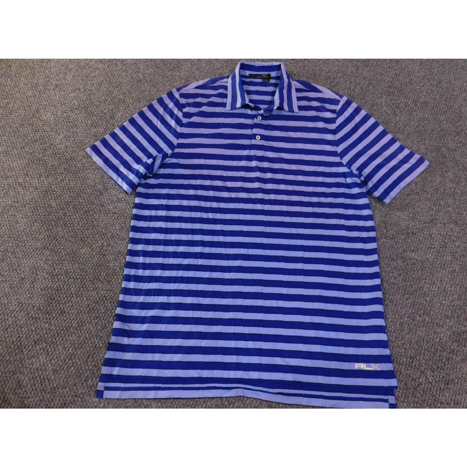 RLX Ralph Lauren RLX Ralph Lauren Polo Shirt Mens XL Blue Striped Golf Athletic Stretch Shirt Size US XL / EU 56 / 4 - 2 Thumbnail
