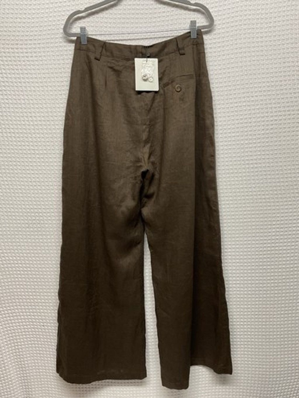 Other Dissh Chocolate Linen Lined Relaxed Wide Leg Pants Women 12 Size 34" / US 12 / IT 48 - 12 Thumbnail