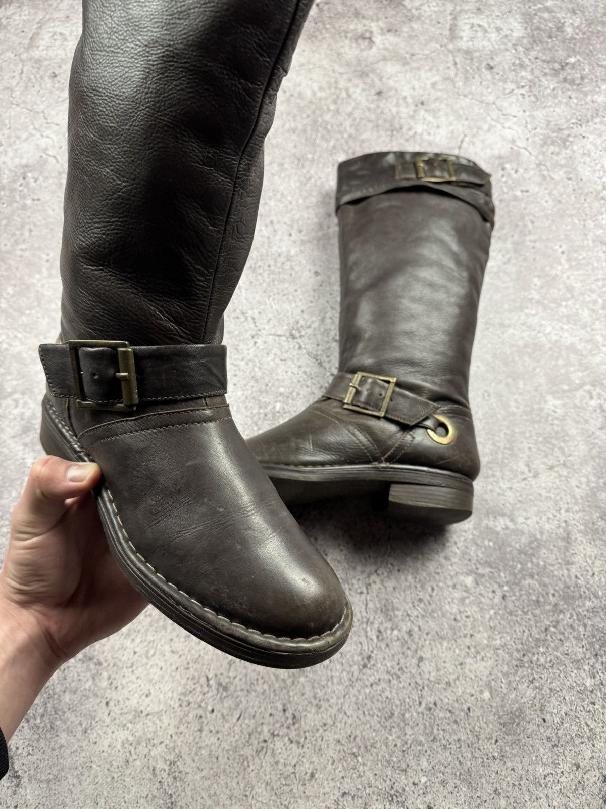 If Six Was Nine Vintage AS 98 Heel Rick Owens Style Leather Biker Boots Y2K Size US 8 / IT 38 - 7 Thumbnail