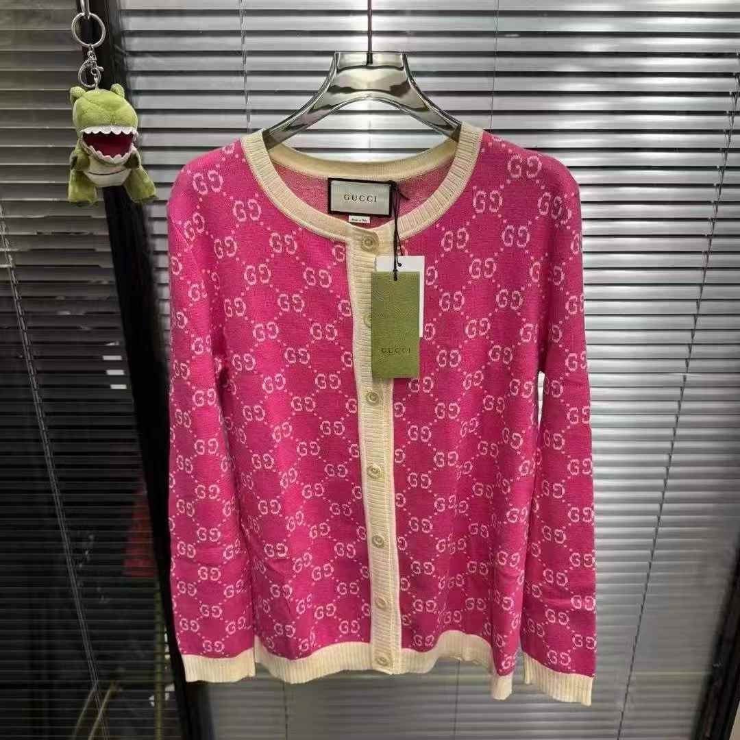 Gucci Gucci Pink Double G Print Cardigan Size M / US 6-8 / IT 42-44 - 1 Thumbnail