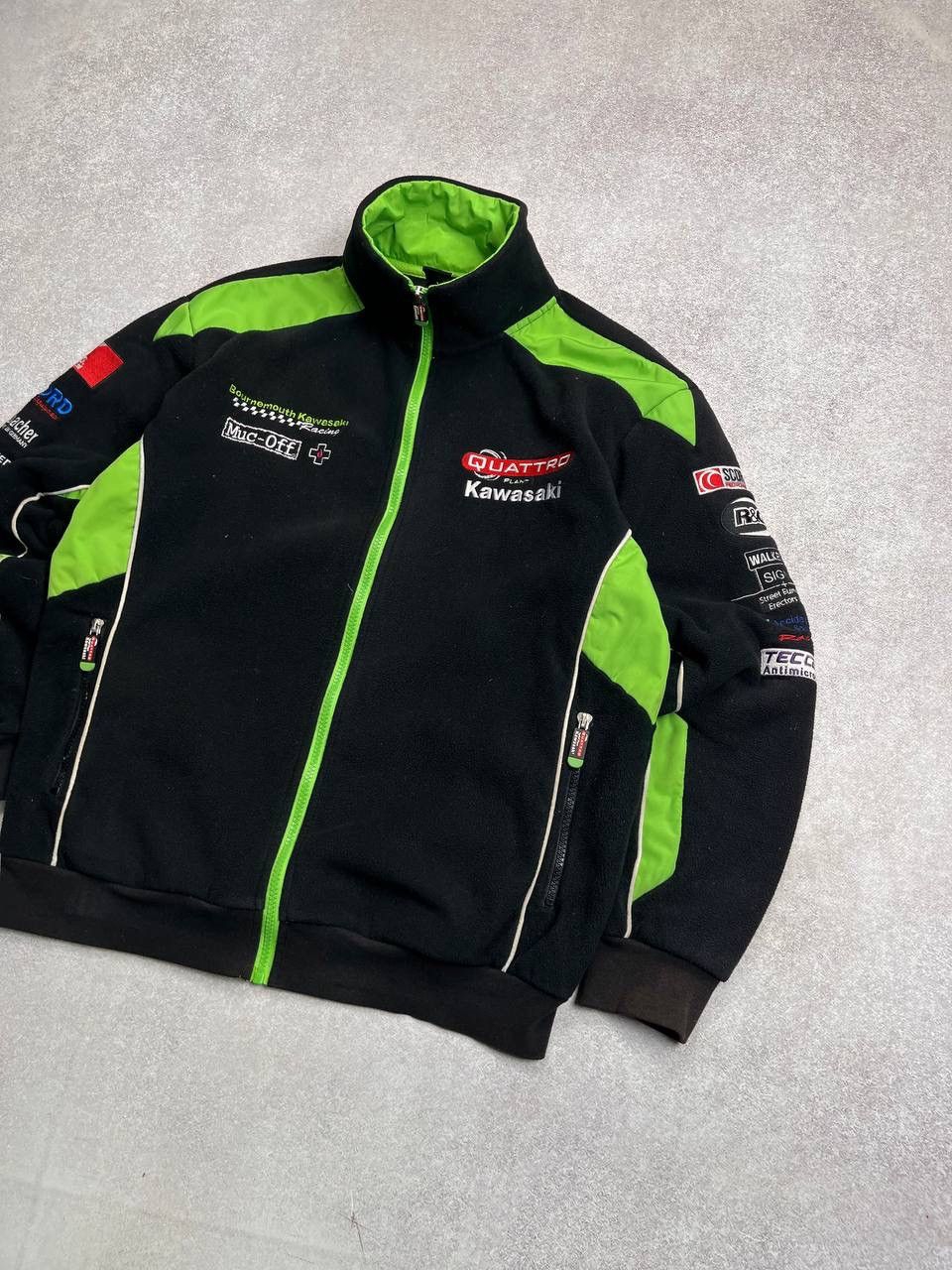 Vintage Vintage Kawasaki Fleece Racing Moto Sherpa Jacket Y2K S Size US S / EU 44-46 / 1 - 2 Thumbnail