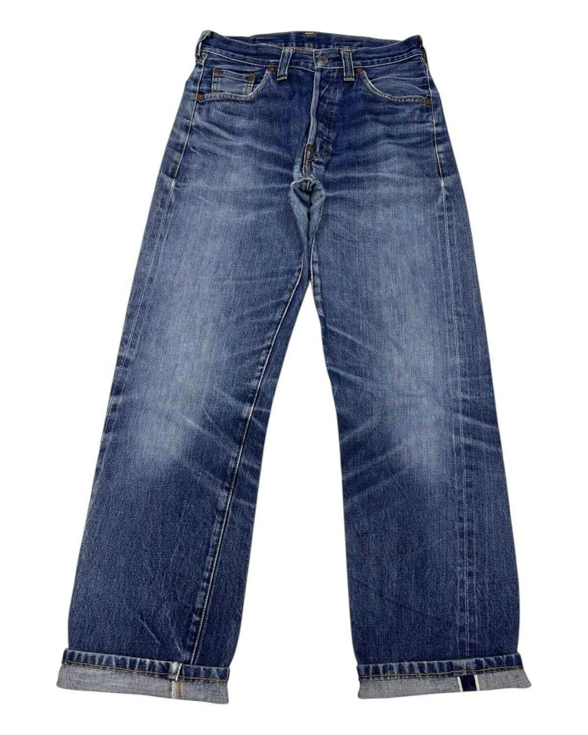 Kapital 🔥VINTAGE LEVIS 201 BIG E SELVEDGE DENIM JEANS RIP BUCKLE Size US 28 / EU 44 - 1 Thumbnail