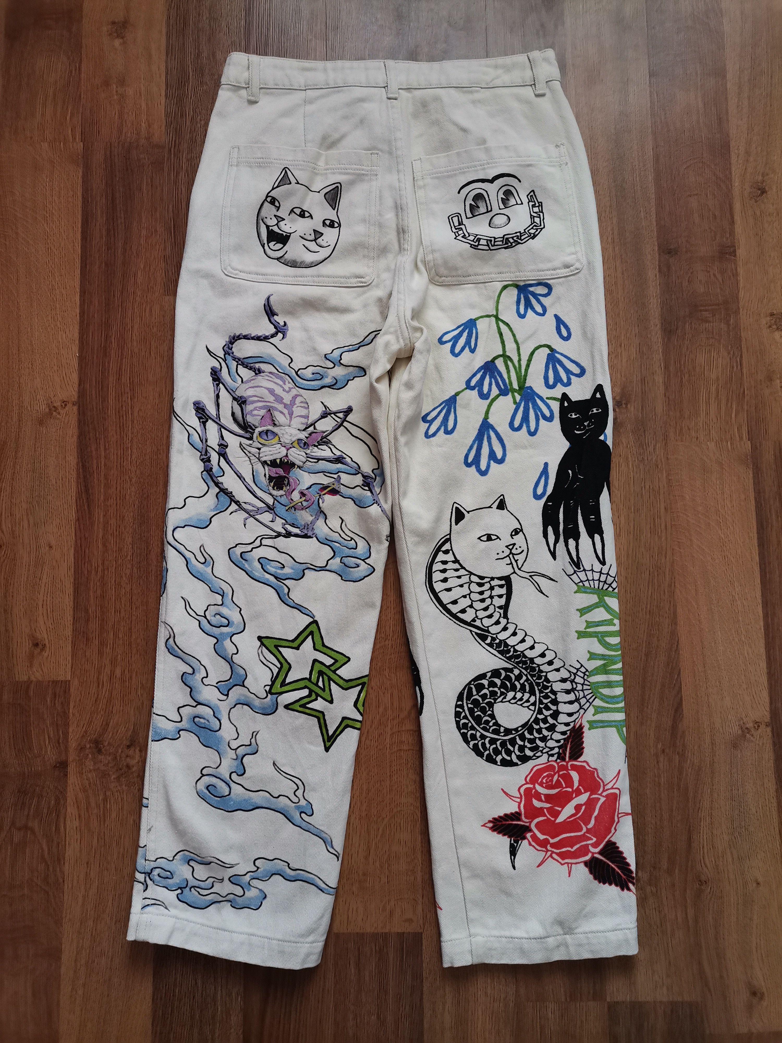 RIPNDIP Rip N Dip Painted Jeans Size US 31 - 3 Thumbnail