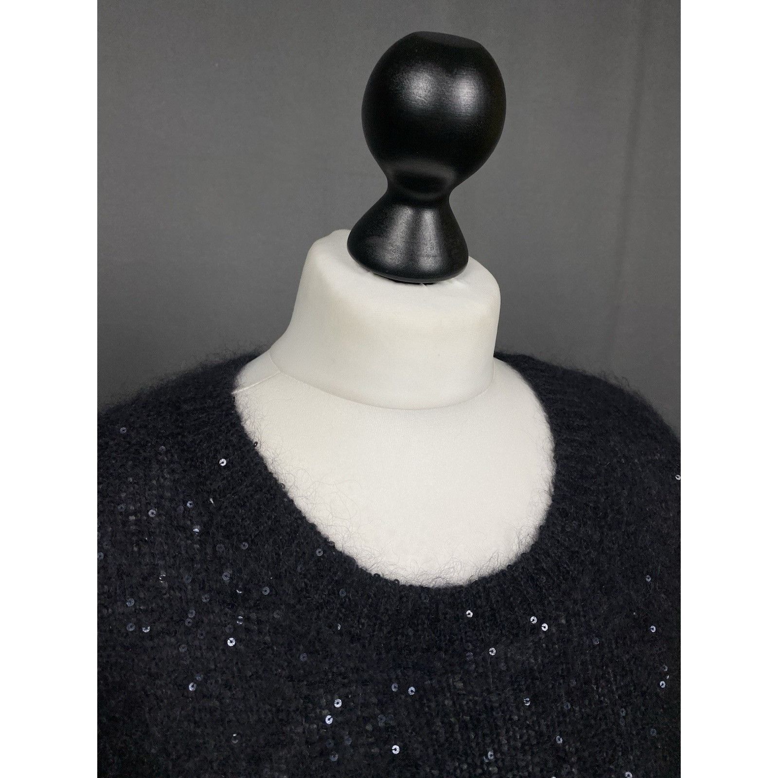 Saint Laurent Paris Saint Laurent RECENT Black Wool Oversized Glitter Knitted Cr Size M / US 6-8 / IT 42-44 - 7 Thumbnail