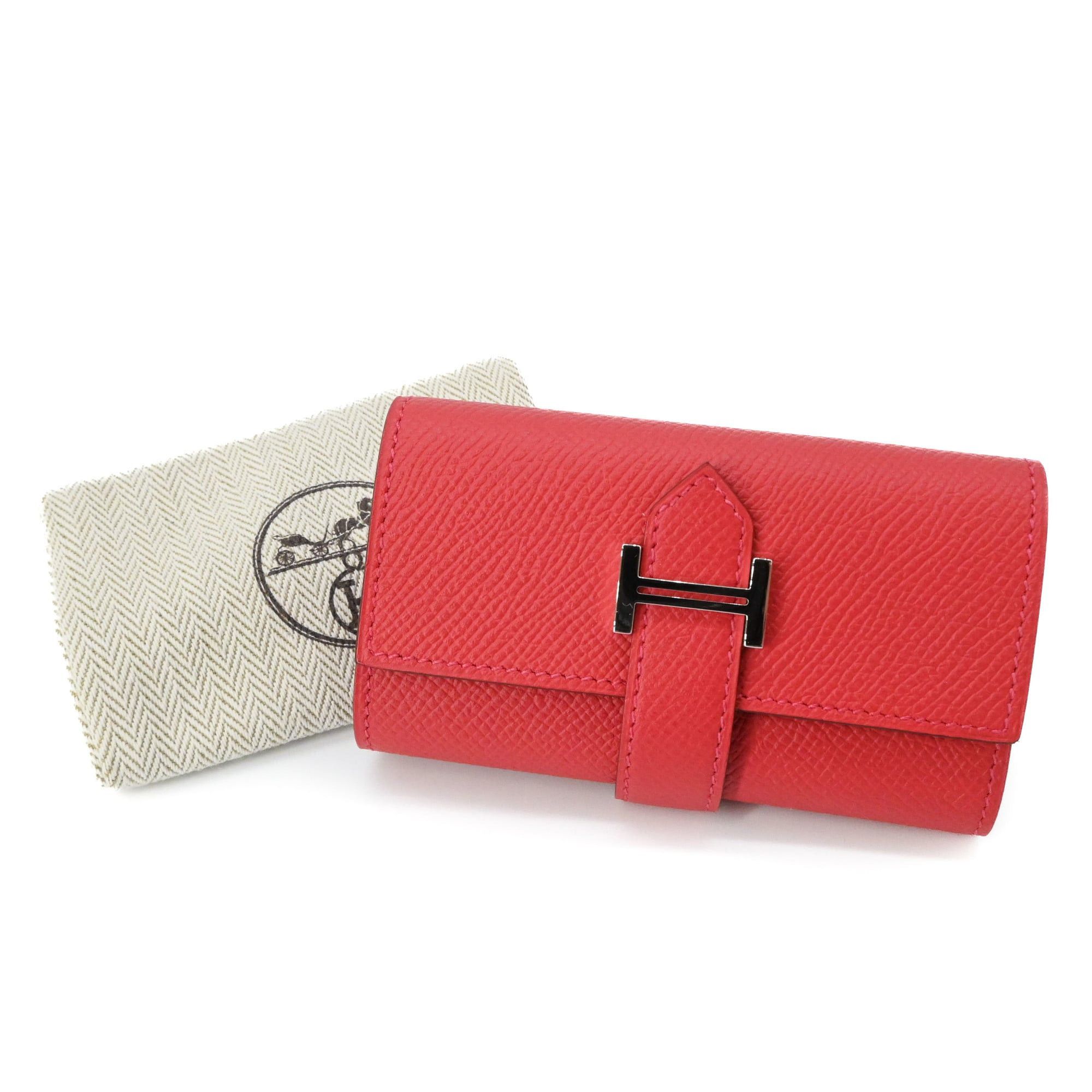 Hermes HERMES Bearn 4-ring key case in Epsom leather with Rouge Coupe pattern pink red, #C Size ONE SIZE - 1 Thumbnail