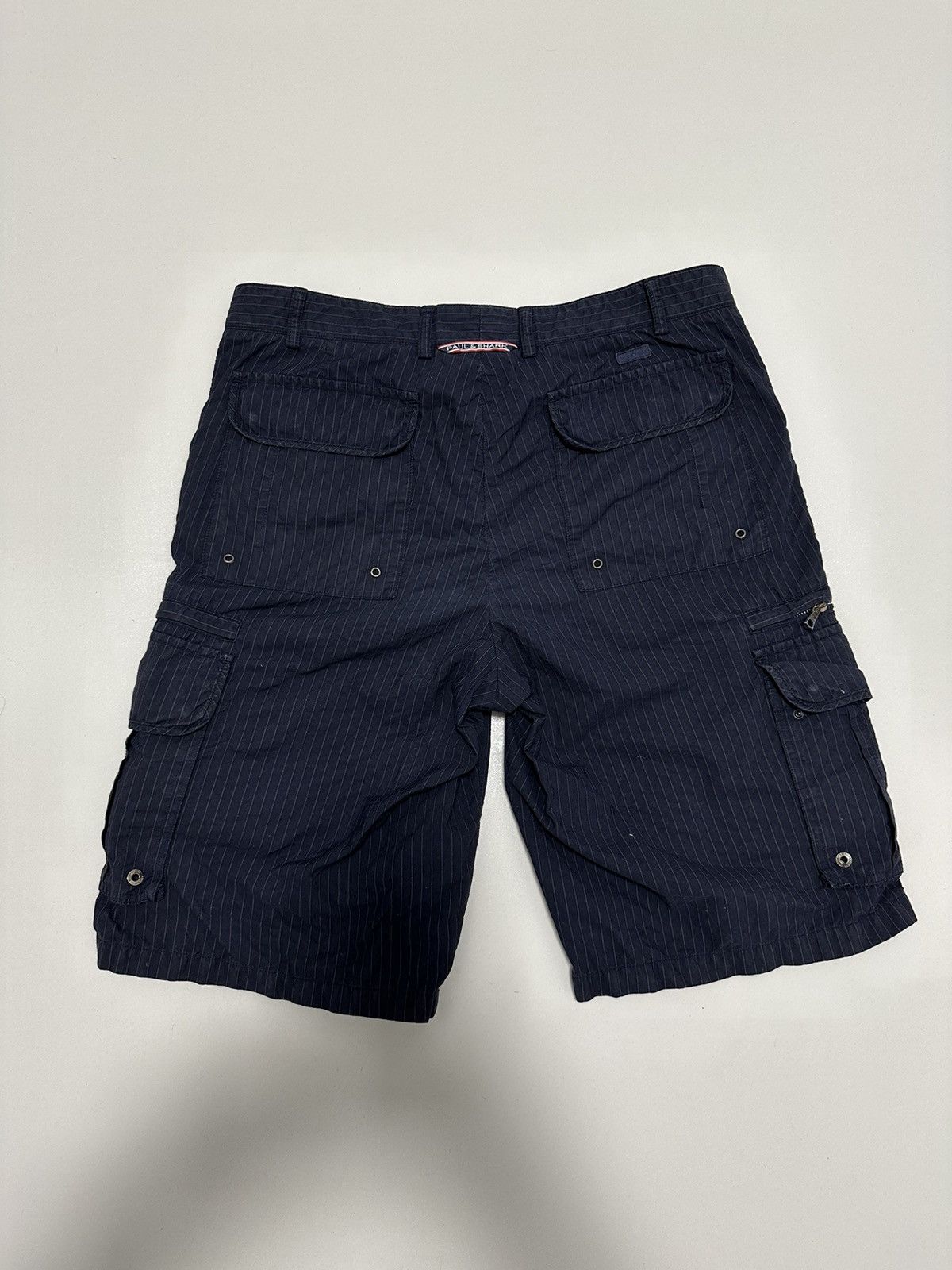 Paul & Shark Paul Shark Shorts Cotton Striped Naby Blue Riri Size 32 Size US 32 / EU 48 - 1 Thumbnail