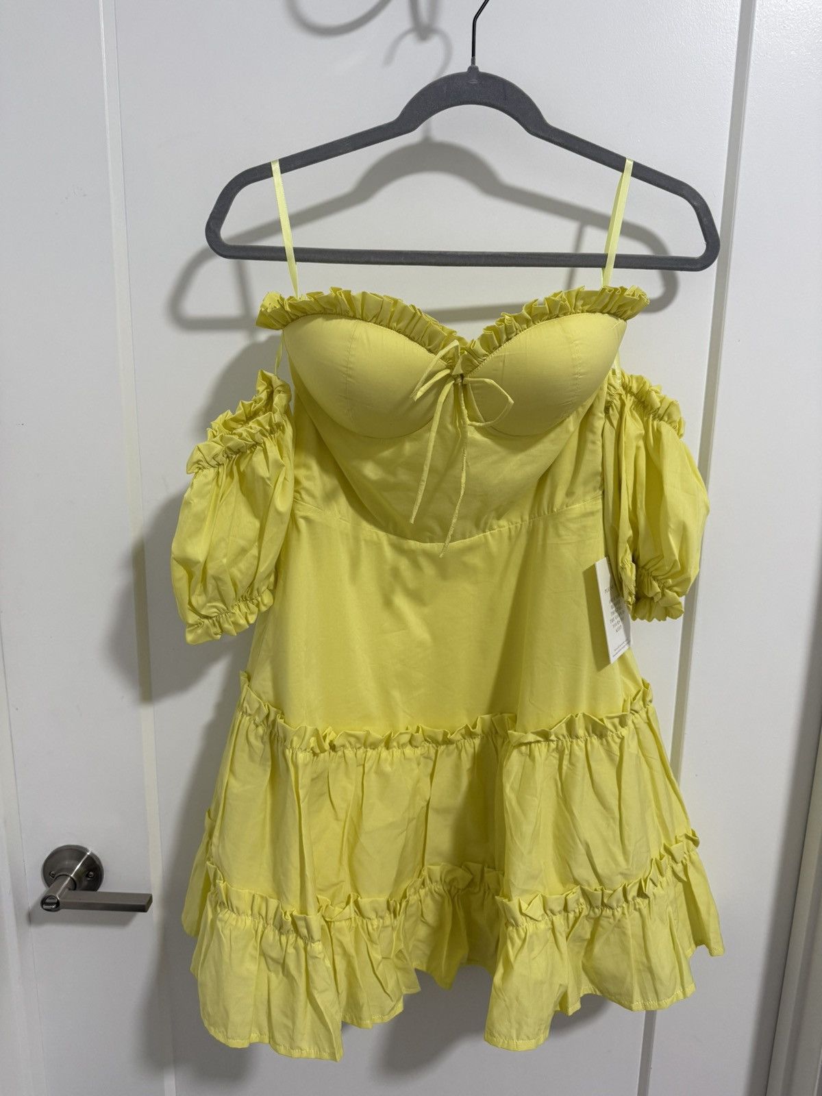 Other Alamour The Label Yellow Puff Sleeve Mini Dress Size M Size M / US 6-8 / IT 42-44 - 6 Thumbnail