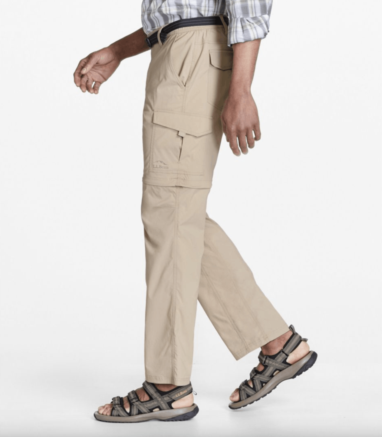 L.L. Bean LL BEAN Tropicwear Khaki Shorts-to-Pants Flex Zip Pockets Size US 34 / EU 50 - 3 Thumbnail