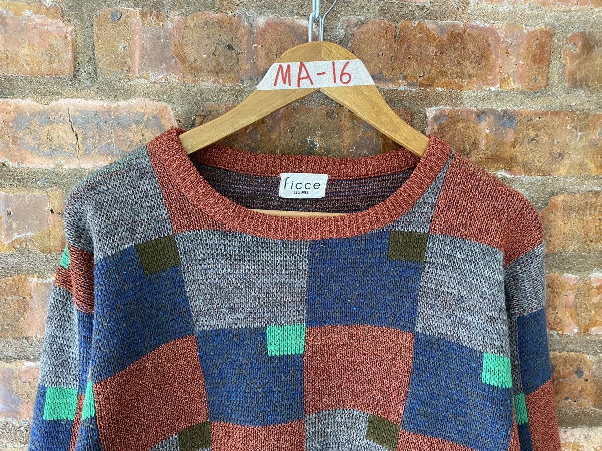 Yoshiyuki Konishi 1980s FICCE patchwork wool knit Size US M / EU 48-50 / 2 - 3 Thumbnail