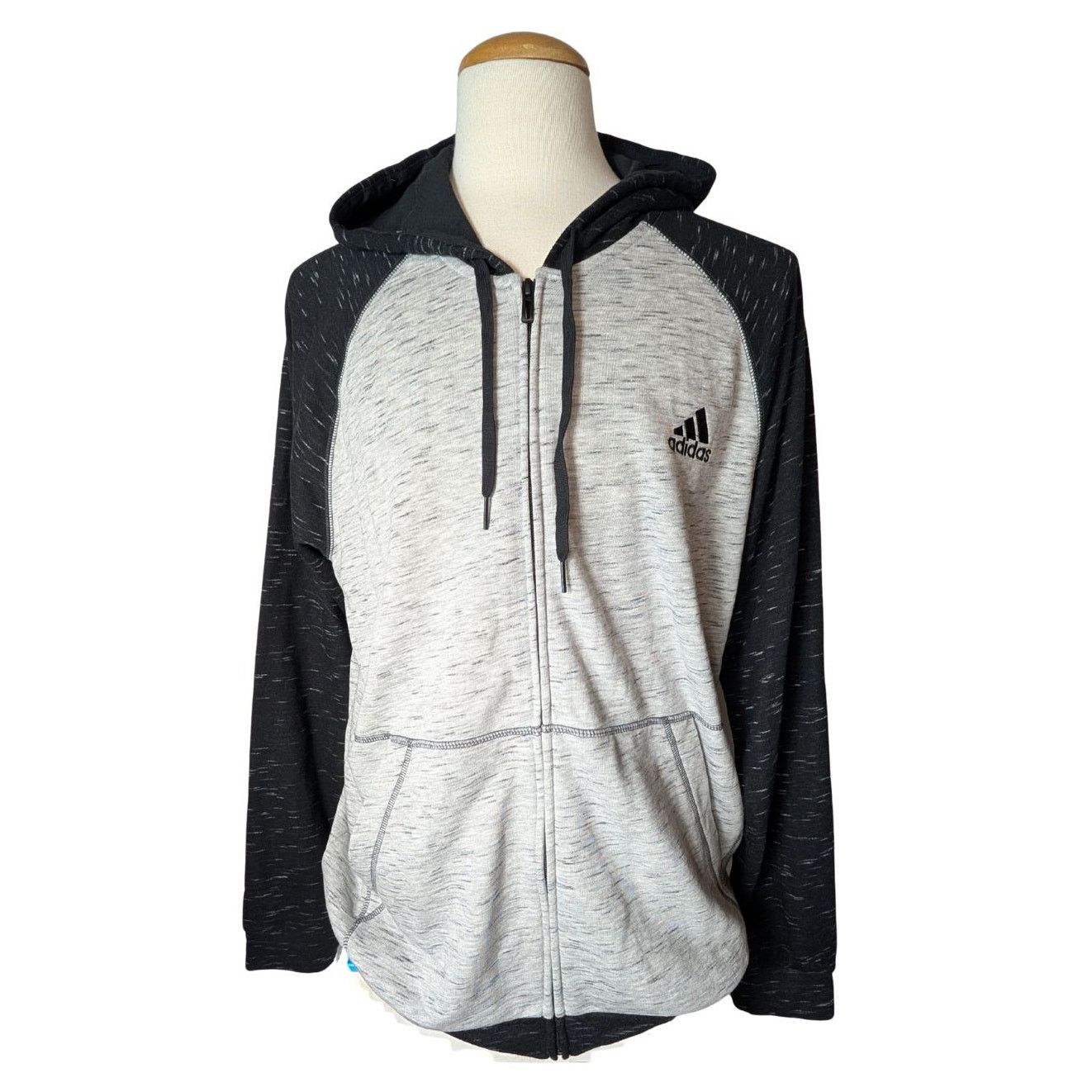 Adidas Adidas Essentials Mélange Small Logo Hoodie Full Zip Jacket Size US XL / EU 56 / 4 - 9 Thumbnail