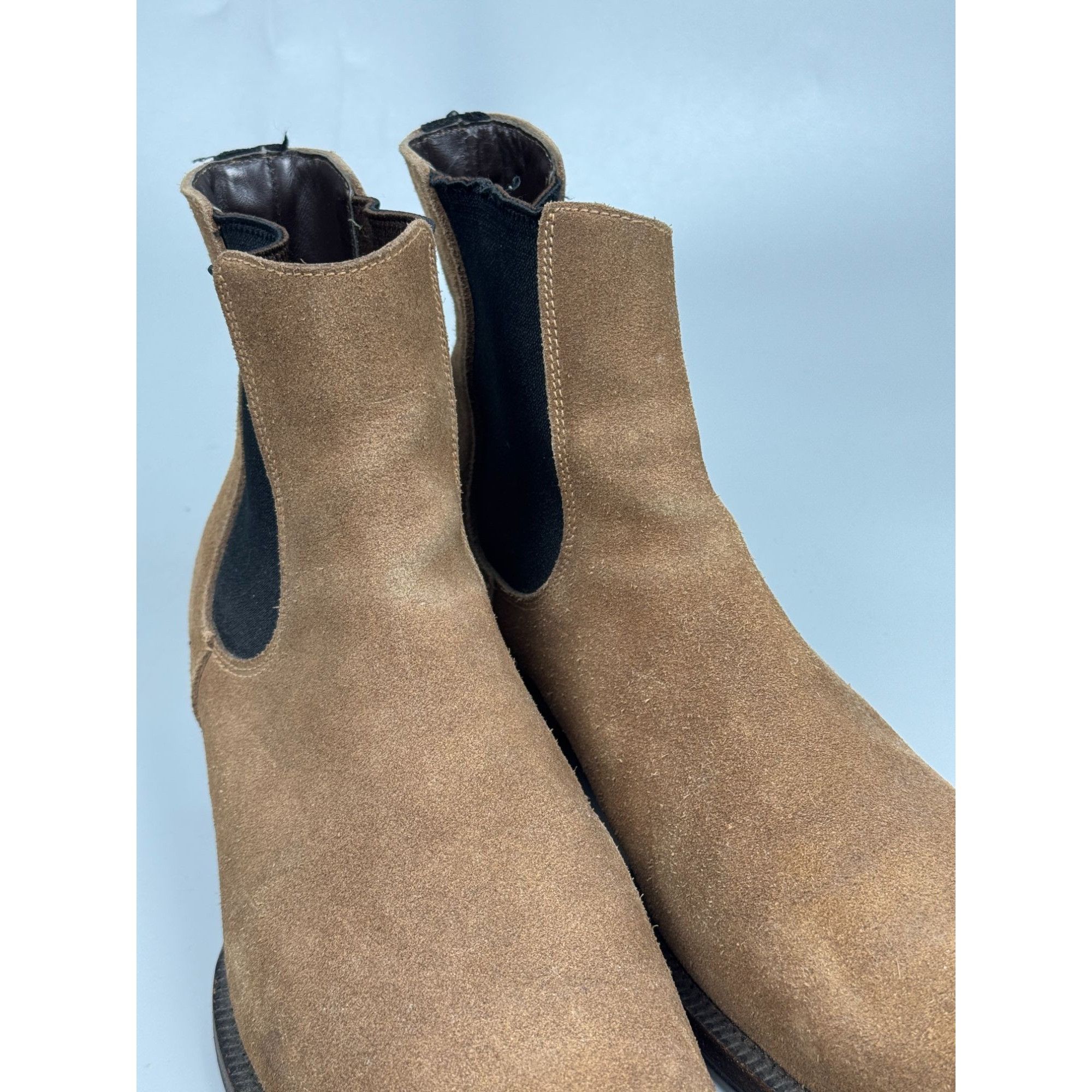 Prada Prada Vintage Khaki Suede Chelsea Boots (Y1169) Size US 9 / EU 42 - 5 Thumbnail