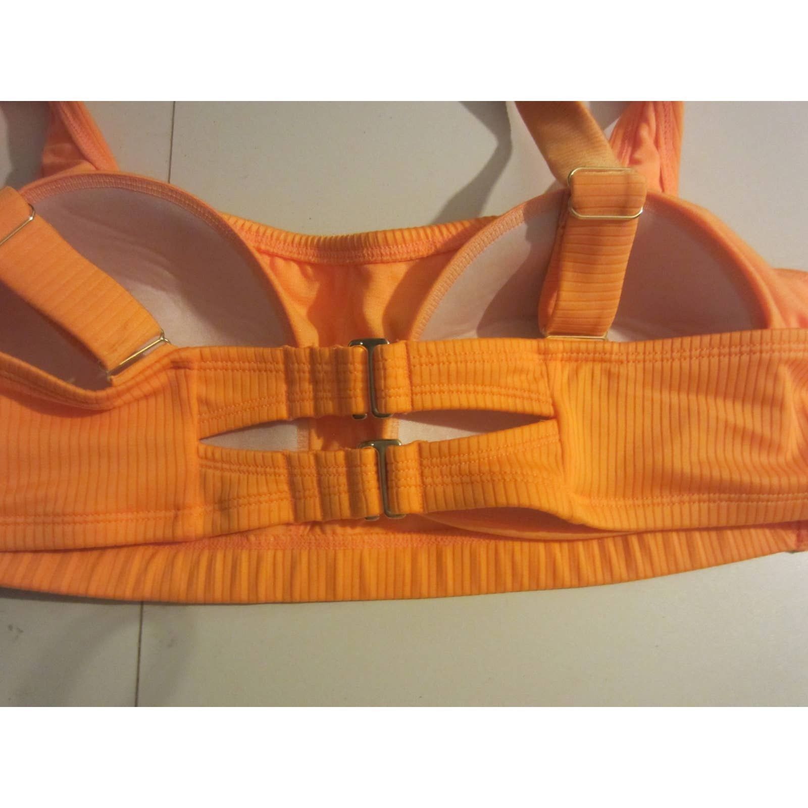 Other Wild Fable Orange Ribbed Bikini Top Strappy Back Swim 2X Size ONE SIZE - 6 Thumbnail