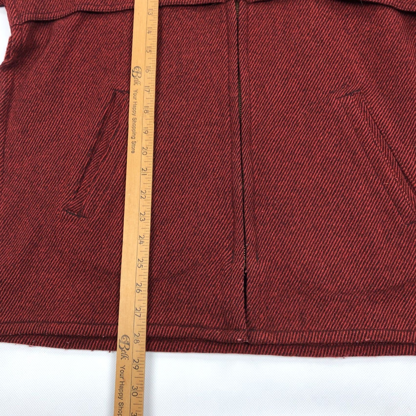 Johnson Woolen Mills VINTAGE Johnson Woolen Mills Red Black Herringbone Wool Full Zip Jacket 42 Mens Wool Coat Size US XS / EU 42 / 0 - 5 Thumbnail