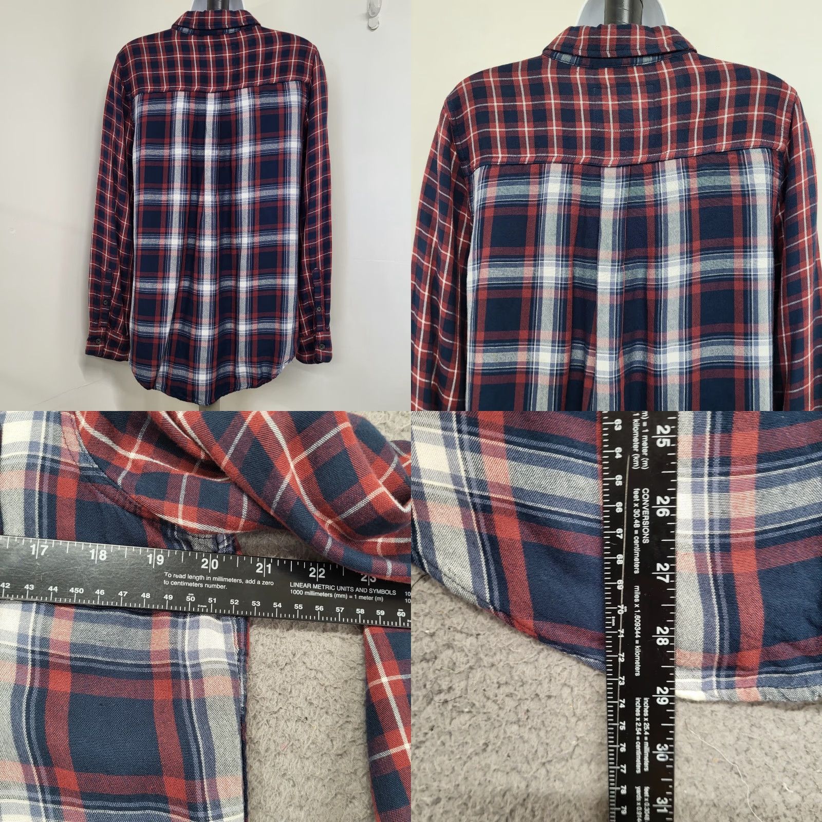 Abercrombie & Fitch Abercrombie & Fitch Button-Up Flannel Women’s L Blue/Red A&F Collection Shirt Casual Size L / US 10 / IT 46 - 8 Thumbnail