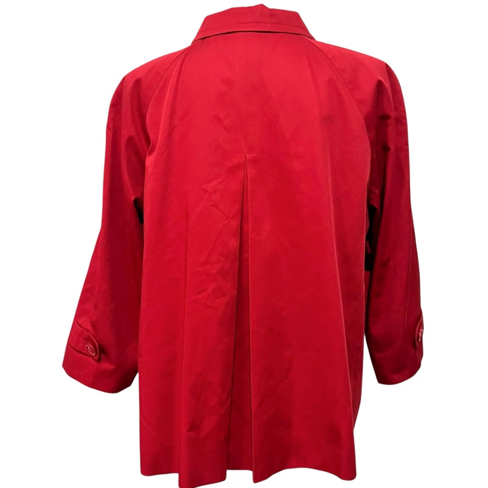Talbots VINTAGE Talbots Jacket Red 100% Cotton Button Front Pockets Womens 18 Blazer Jacket Women 18 Red Solid Casual Business Travel Mens Womens Girls Size XXL / US 16-18 / IT 52-54 - 3 Thumbnail