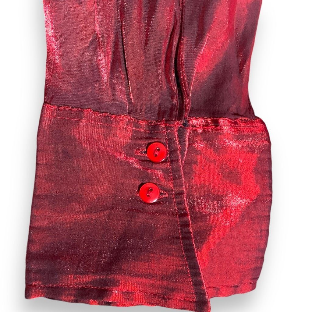 Vintage Vintage Caran New York Metallic Burgundy Red Button-Up Colla Size XL / US 12-14 / IT 48-50 - 6 Thumbnail