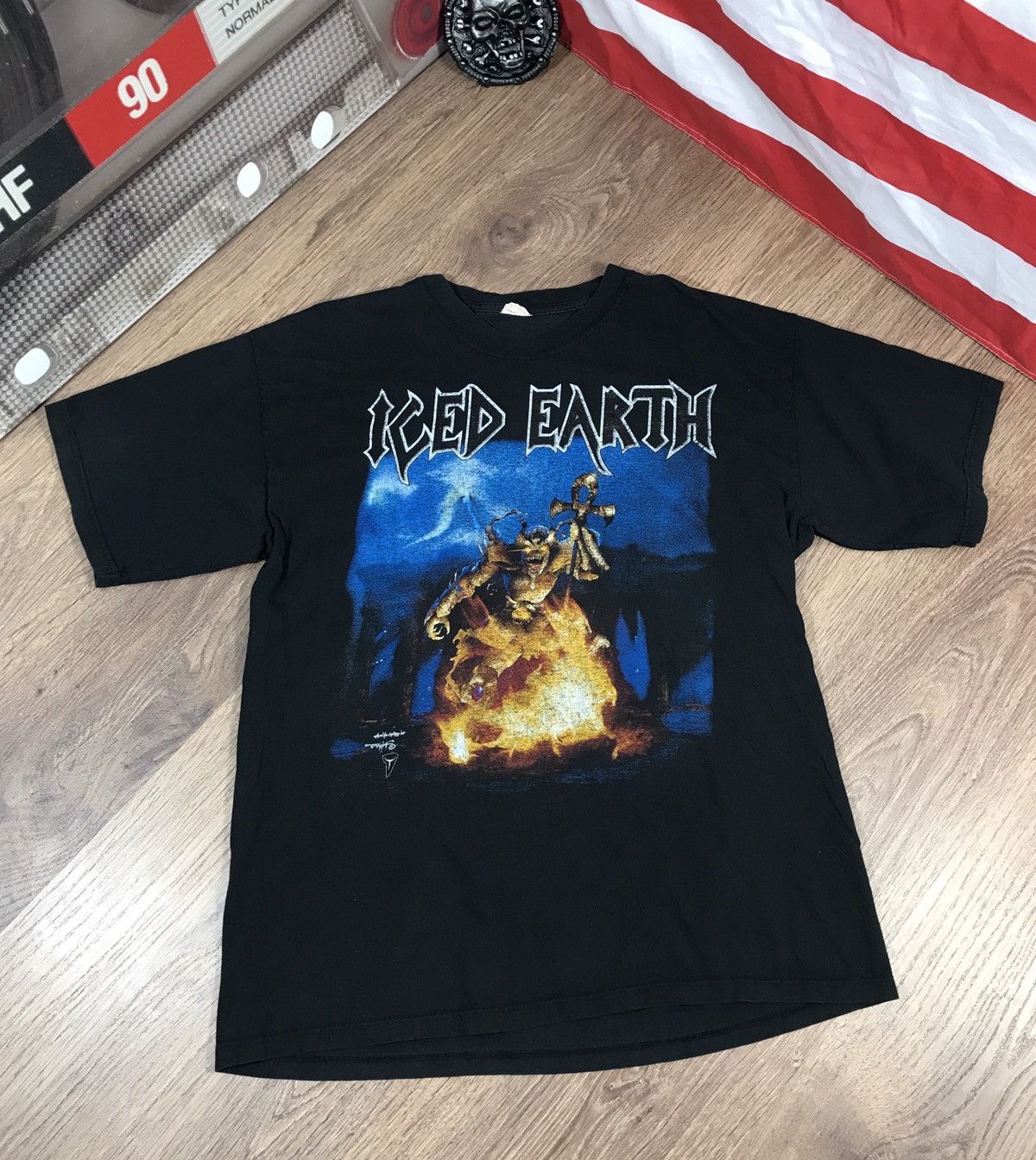 Band Tees × Vintage Vintage 90s Iced Earth T Shirt Rare Size US XL / EU 56 / 4 - 1 Thumbnail