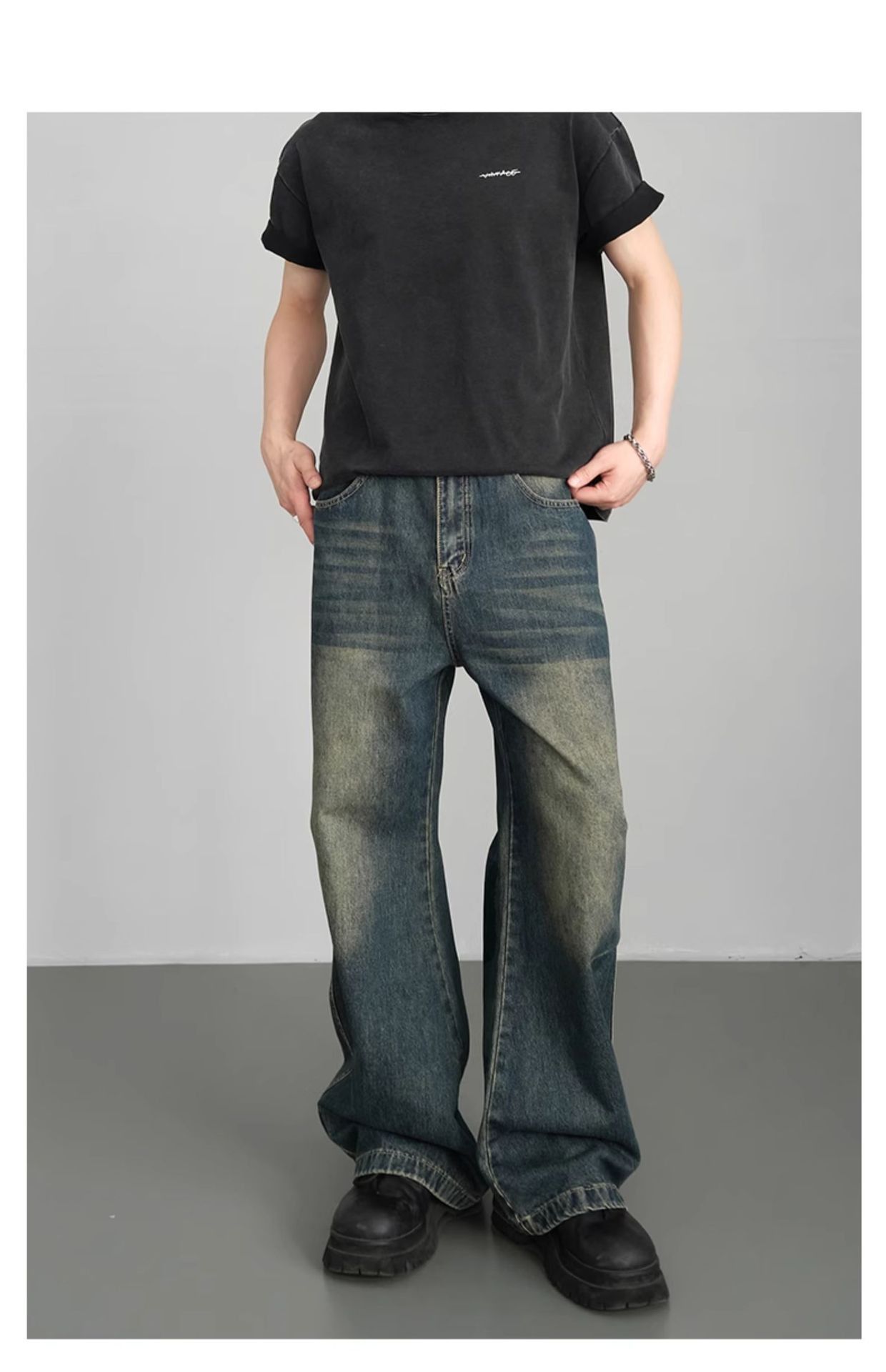 Japanese Brand × Jean Men's American retro distressed flared jeans y2k Size US 32 / EU 48 - 1 Thumbnail
