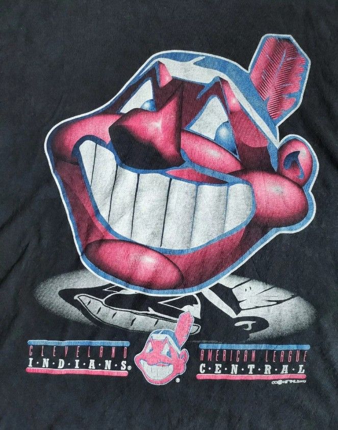 MLB × Vintage Vintage Cleavland Indians Full Logo 90's T-shirt Size US XL / EU 56 / 4 - 5 Thumbnail