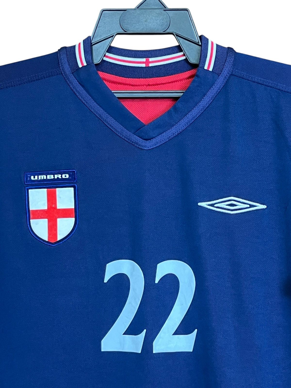 Umbro VINTAGE 2002-04 ENGLAND NATIONAL TEAM REVERSIBLE AWAY JERSEY Size US M / EU 48-50 / 2 - 9 Thumbnail