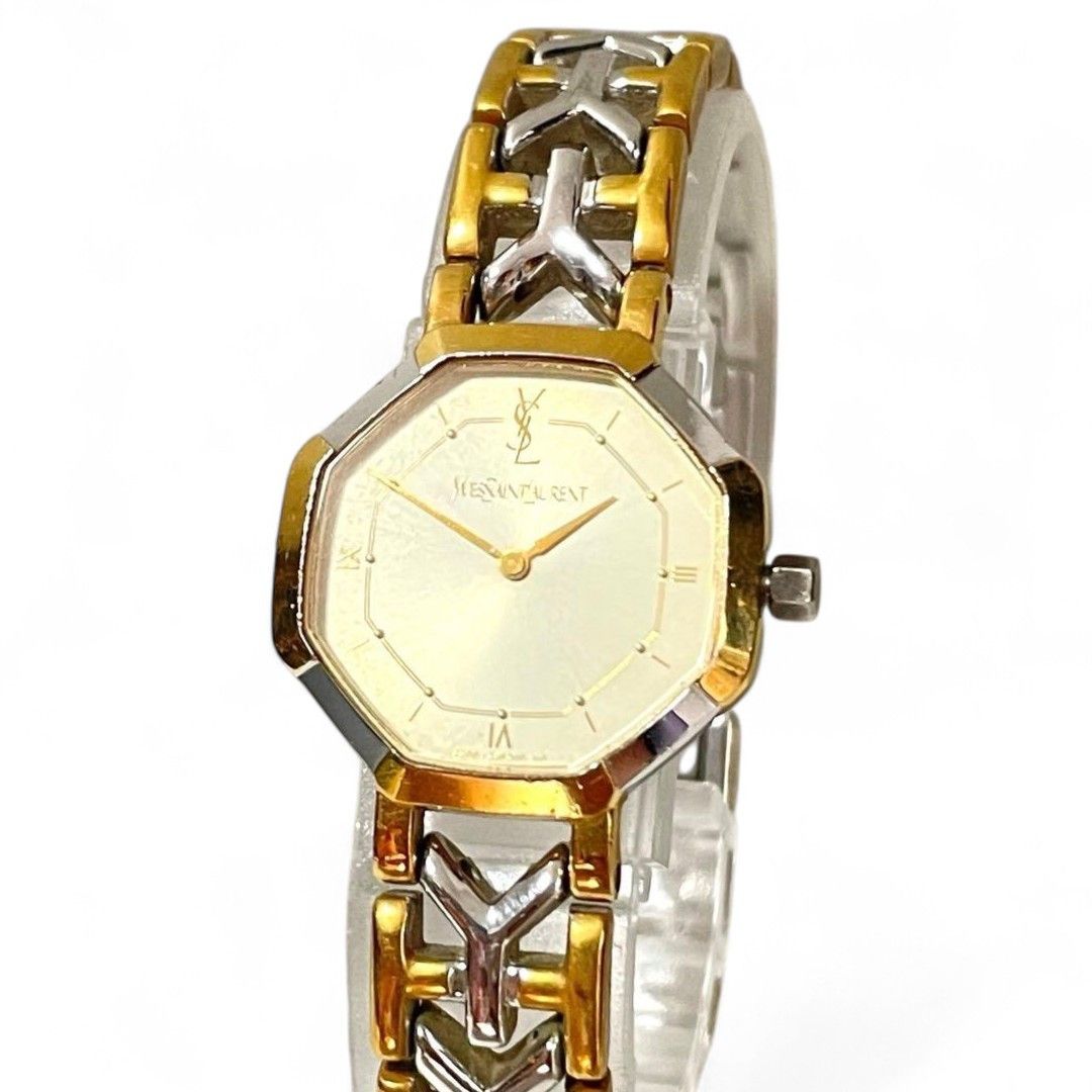 Yves Saint Laurent Two-tone octagonal watch