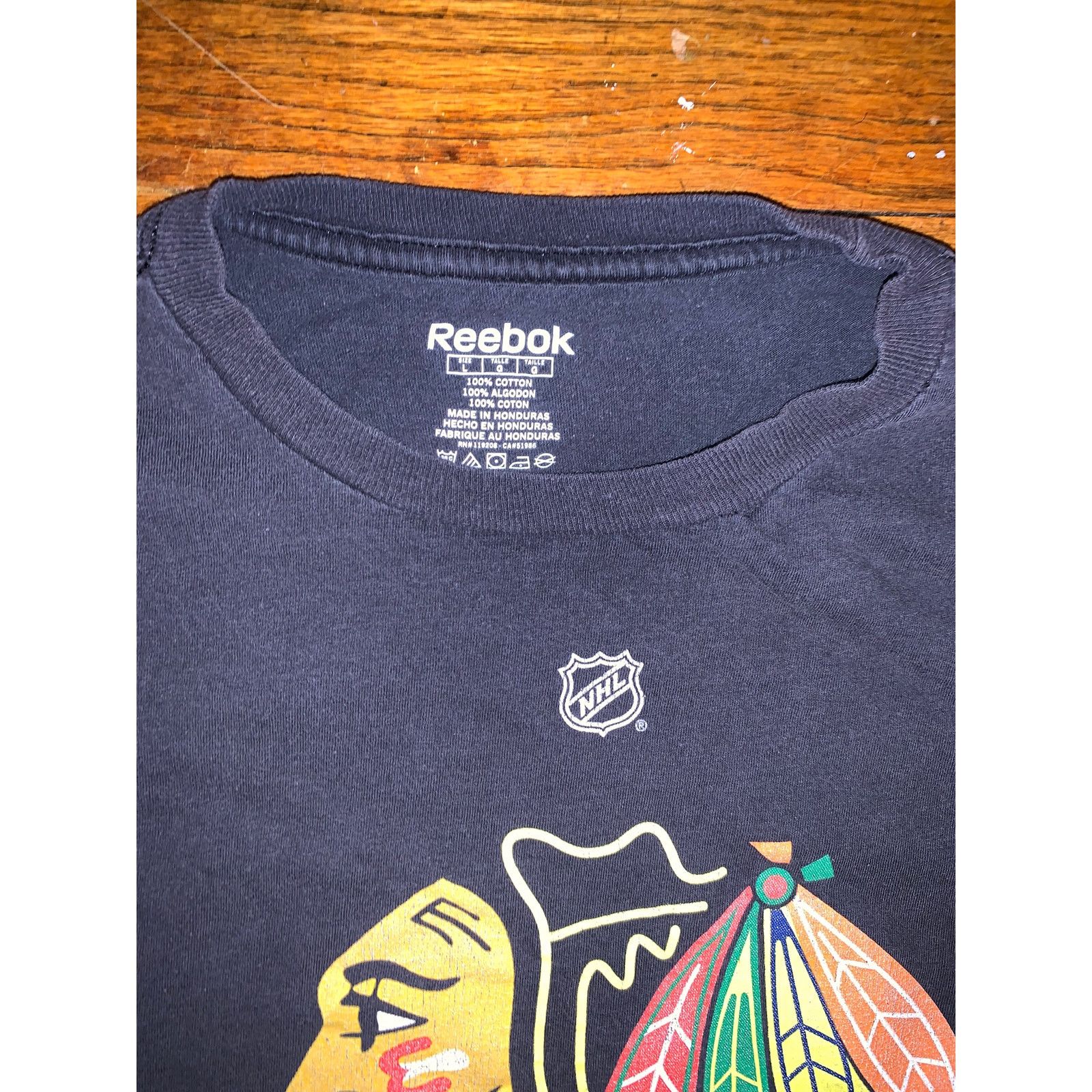 NHL Chicago Blackhawks Reebok Black NHL Hockey Large Fits Like M Size US M / EU 48-50 / 2 - 2 Thumbnail