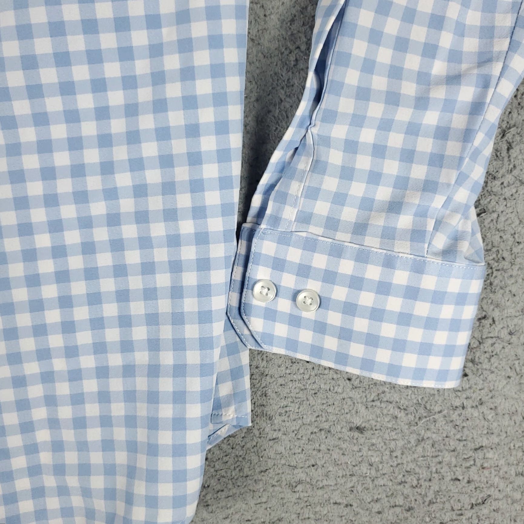 Mizzen+Main Mizzen+Main Shirt Mens Large Blue White Check Stretch Button Up Long Sleeve Size US L / EU 52-54 / 3 - 5 Thumbnail
