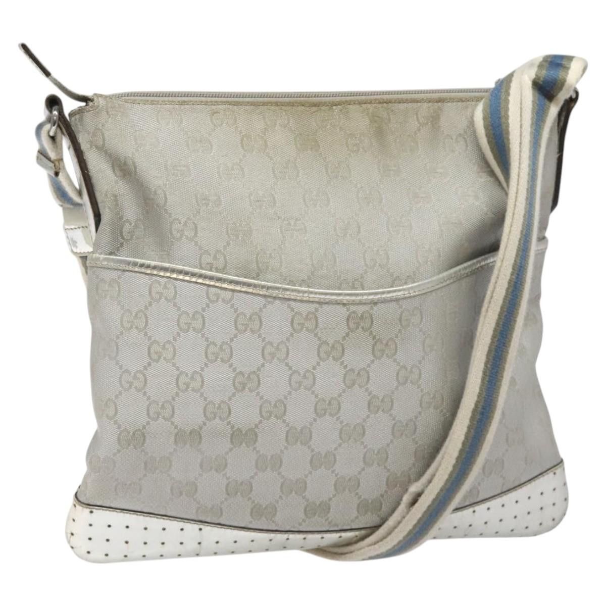 Gucci GUCCI GG Canvas Shoulder Bag Silver Blue Size ONE SIZE - 1 Thumbnail